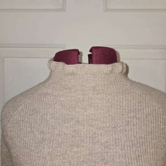 Banana Republic Small Wool Cashmere Blend Knit Tan Mock Neck Sweater - Picture 4 of 9